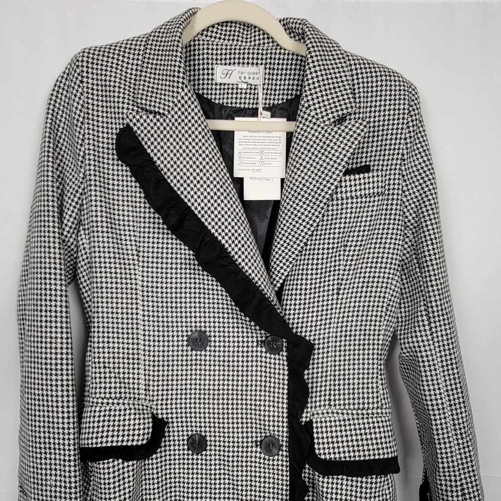 Black & White Houndstooth Coat NEW #1502